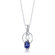 Oravo Sterling Silver 2.25 Carats Oval Shape Sapphire Pendant Earrings and 18" Necklace Set
