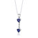 Oravo Sterling Silver 2.25 Carats Heart Shape Sapphire Pendant Earrings and 18" Necklace Set
