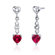 Oravo Cupid Duet 3.75 Carats Heart Shape Sterling Silver Ruby Pendant Earrings Set