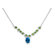 Oravo Trendy 3.50 Carats Oval and Round Shape Multi-Gemstone Necklace in Sterling Silver
