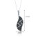 Oravo Black and White Cubic Zirconia Elegant Wave Pendant