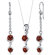 Oravo Round Cut Gemstone Simply Seductive Pendant Earrings Set