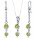Oravo Round Cut Gemstone Simply Seductive Pendant Earrings Set