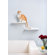 The Refined Feline Clouds Wall Mounted Faux Fur and Metal Cat Perch