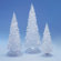 Roman, Inc. 3 Piece Frosty Shimmer Christmas Tree Figurines