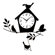 Ashton Sutton Birds and Bird House Wall Clock with Pendulum in Black Matte