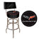 Trademark Global Corvette C6 Padded Bar Stool with Back in Black on Black