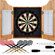 Trademark Global TGT Beveled Wood Dart Cabinet with Pro Style Board and Darts