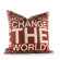 Inhabit Change the World Pillow in Scarlet