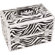 Just Case Zebra Pattern Professional Cosmetic Makeup Train Case with Brush Holder