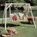 Rustic Natural Cedar Furniture Porch Swing with Stand