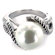 West Coast Jewelry Antiqued Silvertone Faux Pearl Fashion Ring
