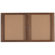 AARCO Enclosed Bulletin Board with Red Oak Frame