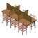 Jonti-Craft Rectangular Laminate Study Carrel Desk with 6 Carrels