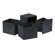 Winsome Capri Foldable Fabric Storage Baskets in Black (Set of 4)