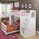 NE Kids School House L-Shaped Bunk Bed with Desk and Stairs