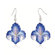 Franz Collection Iris Flower Earrings in Blue
