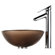 Kraus Frosted Glass 14" Vessel Sink and Decus Bathroom Faucet in Chrome