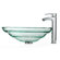 Kraus Oceania Glass Vessel Sink and Visio Bathroom Faucet in Chrome