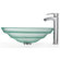 Kraus Oceania Glass Vessel Sink and Visio Bathroom Faucet in Chrome