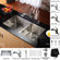 Kraus 33" Undermount 70/30 Double Bowl Kitchen Sink with 11" Faucet and Soap Dispenser