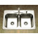 Houzer Glowtone Topmount Double Bowl 20 Gauge Kitchen Sink in Satin