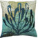 Koko Company Ecco 20" x 20" Embroidered Pillow with Blue Leaf