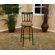 American Heritage Skyline Stool in Black with Coffee Microfiber