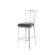 American Heritage Alexa Stool in Silver with Black Microfiber