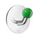 Smedbo Beslagsboden Single Hook with Green Knob in Polished Stainless Steel