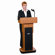 AmpliVox Sound Systems Executive Adjustable Sound Lectern, Column, 24w x 17-1/2d x 36-44h, Medium Oak                                               