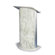 AmpliVox Sound Systems Bianco Marble Lectern with Satin Anodized Aluminum-Curved Lectern