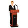 AmpliVox Sound Systems Executive Adjustable Sound Lectern, Column, 24w x 17-1/2d x 36 to 44h, Mahogany                                              