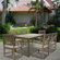 Vifah Renaissance Rectangular Dining Table and Six Cross Armchairs Set