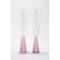 Artland Prescott Flute Glass in Pink (Set of 2)