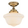 Savoy House Classic Schoolhouse Designs  Semi Flush Mount in Warm Brass