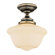 Savoy House Classic Schoolhouse Designs  Semi Flush Mount in Warm Brass