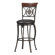 Linon 30" Fleur De Lis Bar Stool in Dark Antique Gold Frame and Brown Wood