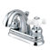Elements of Design Centerset Bathroom Faucet with Double Porcelain Cross Handles