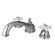 Elements of Design Double Handle Deck Mount Roman Tub Faucet Trim Porcelain Cross Handle