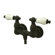 Elements of Design Vintage Double Handle Wall Mount Clawfoot Tub Faucet Trim Porcelain Cross Handle
