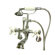 Elements of Design Hot Springs Double Handle Wall Mount Clawfoot Tub Faucet Trim Porcelain Lever Handle
