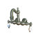 Elements of Design Hot Springs Double Handle Deck Mount Clawfoot Tub Faucet Trim Porcelain Lever Handle