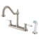 Elements of Design Heritage Double Handle Centerset Kitchen Faucet with Porcelain Lever Handles