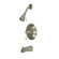 Elements of Design Vintage Thermostatic Pressure Balanced Tub and Shower Faucet with Solid Brass Shower Head with Porcelain Lever Handles