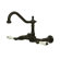 Elements of Design Heritage Two Handle Wall Mount Bridge Kitchen Faucet with Porcelain Lever Handles