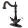 Elements of Design Heritage Single Hole Sink Faucet with Double Porcelain Cross Handles
