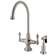 Elements of Design Classic Double Handle Single Hole Kitchen Faucet with Metal Lever Handles and Brass Side Spray