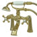 Elements of Design Double Handle Deck Mount Tub Only Faucet with Handshower