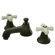 Elements of Design Metropolitan Widespread Bathroom Faucet with Double Porcelain Cross Handles